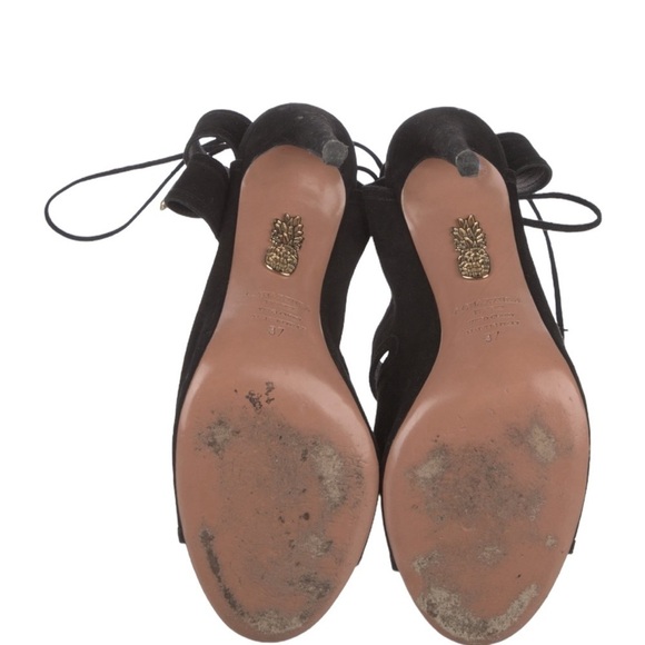 Aquazzura Sloan Seude Lace Up Heels Size 7 (37) - Picture 7 of 8